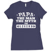 papa gift day shirt grandfather tee best Ladies Fitted T-Shirt