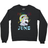 unicorns are born in june cute unicorn Crewneck Sweatshirt