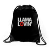 llama lovin' lover Drawstring Bags