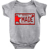 texas made lone star license plate Baby Onesie