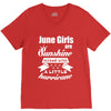 June Girls Are Sunshine Mixed With A Little Hurricane V-Neck Tee