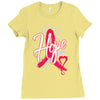 breast cancer awareness hope ribbon heart Ladies Fitted T-Shirt