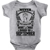 Never Underestimate Dog Rescuer Who Was Born September Baby Onesie