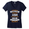 Super Cool Son Of A Freaking Awesome Mom Women's V-Neck T-Shirt