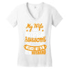 My Wife Is Super Awesome Her Husband Women's V-Neck T-Shirt