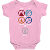 Bong Mathematics design with Earth, Fire, Air, Water and bong icons Baby Onesie