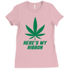 Support Liver Cancer Awareness With A Emerald Cannabis Leaf Ladies Fitted T-Shirt
