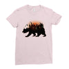 Bear Adventure With Roses Ladies Fitted T-Shirt