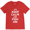 keep calm and fish on V-Neck Tee