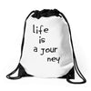 life is a journey Drawstring Bags