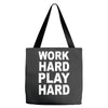 work out play hard funny Tote Bags