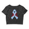 stomach cancer ribbon and rose Crop Top