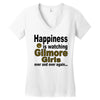 happiness is watching gilmore girls Women's V-Neck T-Shirt