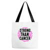 strong than cancer Tote Bags