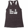 v6 eat sleep shoot Racerback Tank