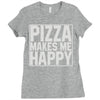 pizza makes me happy Ladies Fitted T-Shirt