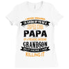 Super Cool Papa Of A Freaking Awesome Grandson Ladies Fitted T-Shirt