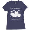 i'm a drummer please shout Ladies Fitted T-Shirt