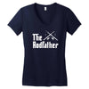 the rodfather   mens funny fishing Women's V-Neck T-Shirt