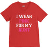 i wear pink for my aunt breast cancer V-Neck Tee