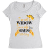 i'm not a widow i'm a wife to a husband with wings Women's Triblend Scoop T-shirt