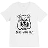 deal with it angry pitbul V-Neck Tee