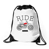ride and shine Drawstring Bags