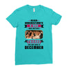 Never Underestimate A Man Who Watches Friends And Was Born in December Ladies Fitted T-Shirt