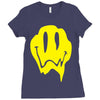 melting acid smiley face Ladies Fitted T-Shirt