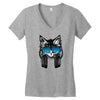 cat music Women's V-Neck T-Shirt
