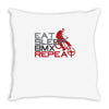 eat sleep bmx repeat Throw Pillow