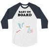 Baby On Board with Stork 3/4 Sleeve Shirt