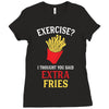 Exercise Extra Fries Ladies Fitted T-Shirt