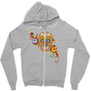 women's sugar skull purple Zipper Hoodie