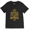 kings are born in april V-Neck Tee
