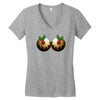 christmas pudding boobs funny Women's V-Neck T-Shirt