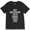my girlfriend lifts more than you V-Neck Tee