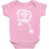 a skeleton crawling Baby Onesie