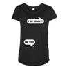 I am Hungry Me Too Mom and Baby Talking Maternity Scoop Neck T-shirt