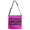 don't bro me unless you know me funny geek nerd tv bar party tee shirt Adjustable Strap Totes