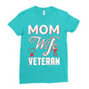 Mom Wife Veteran - Veterans Day T-Shirt Gifts Ladies Fitted T-Shirt