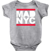 mad nyc new york city run fashion baseball jersey Baby Onesie