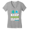 keep earth clean it's not uranus kawaii planets Women's V-Neck T-Shirt