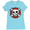 comic skull Ladies Fitted T-Shirt