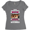 Never Underestimate A Man Who Watches Friends And Was Born in December Women's Triblend Scoop T-shirt