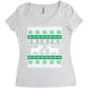reindeer christmas ugly sweater Women's Triblend Scoop T-shirt