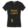 Muggle On Board Orange Women's V-Neck T-Shirt