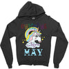 unicorns are born in may cute unicorn Zipper Hoodie