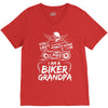 You Cant Scare Me I am Biker Grandpa V-Neck Tee