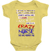 she is a crazy nurse Baby Onesie
